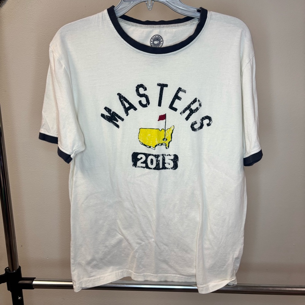 Masters Golf Authentic Red Jacket Vintage 2015 White T-Shirt Size Small